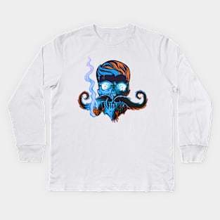 Mustache skull Kids Long Sleeve T-Shirt